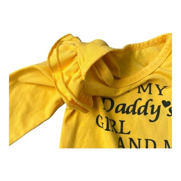 Yellow Ruffled long sleeves baby girl one piece 70 ( 6-9 months )snap closure - Picture 6 of 7